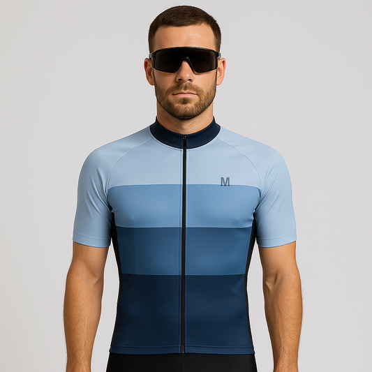 Men's Blue Match Cycling Jersey