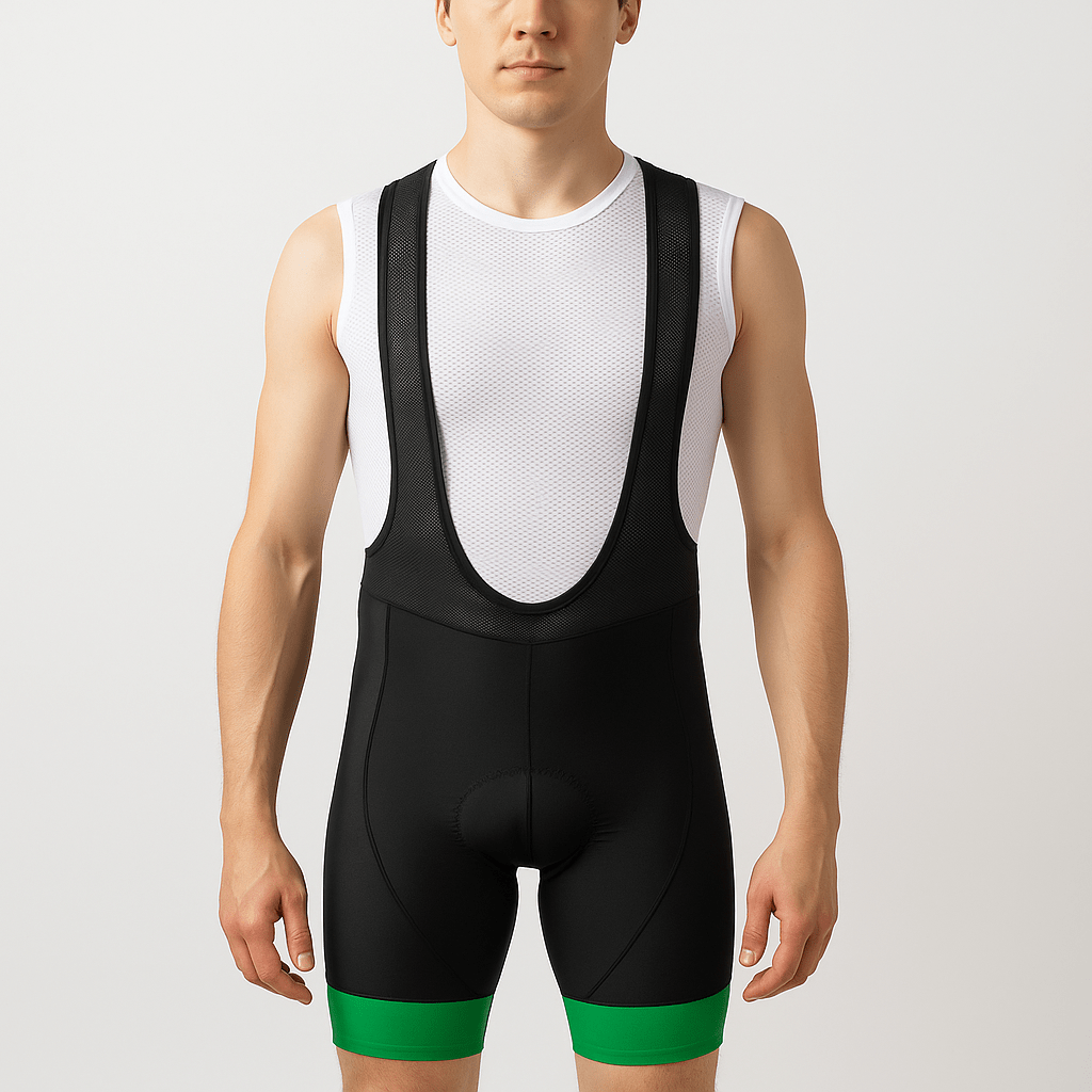 Men's Cycling Bib Shorts with Green detail