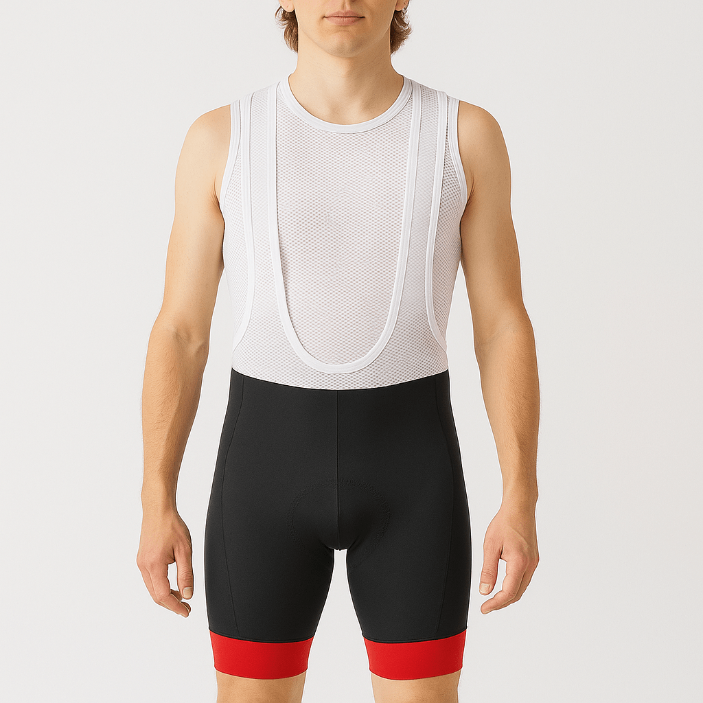 Men's Cycling Bib Shorts with Red detail