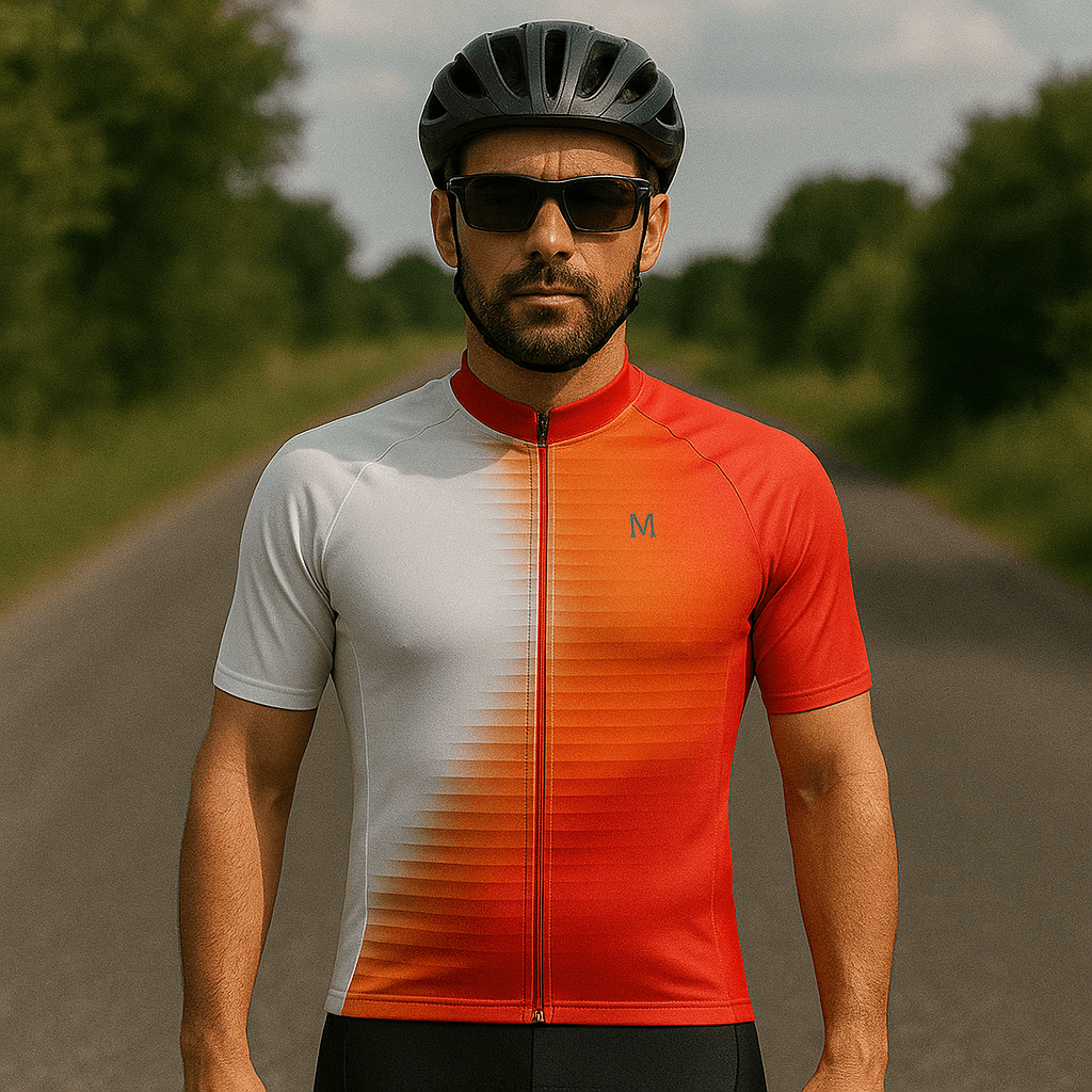 Men's Orange Side Cycling Jersey