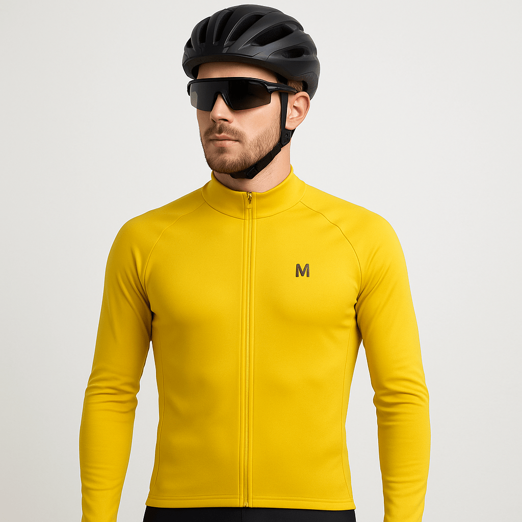 Men's Yellow Long Sleeve Cycling Jersey