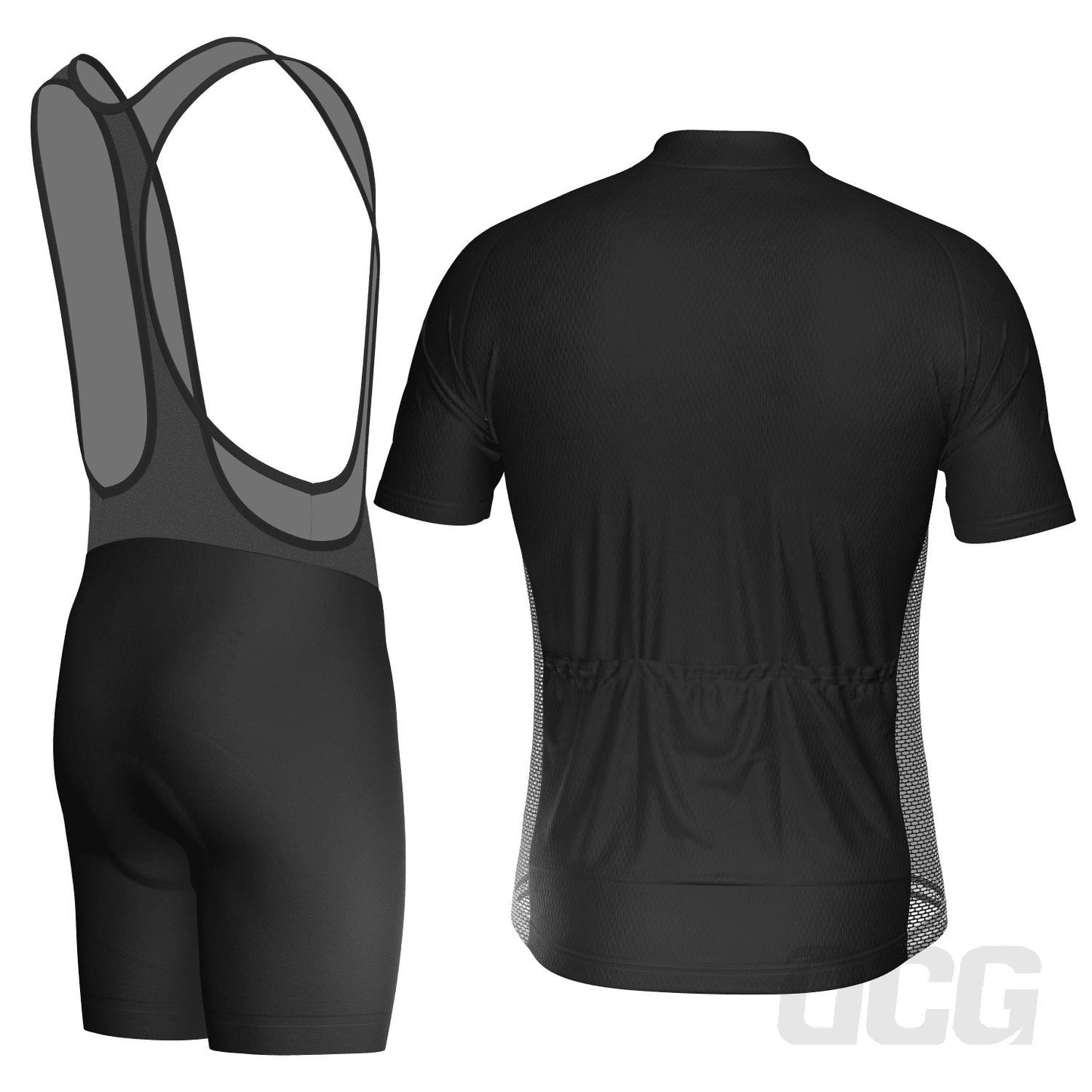 Men's OCG Plain Color Block Short Sleeve 2 Piece Cycling Kit