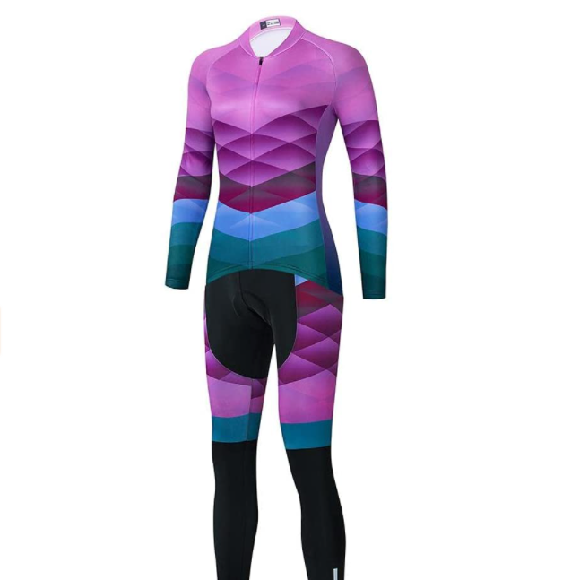 Women's Pink Gradient Long Sleeve Cycling Jersey or Pants