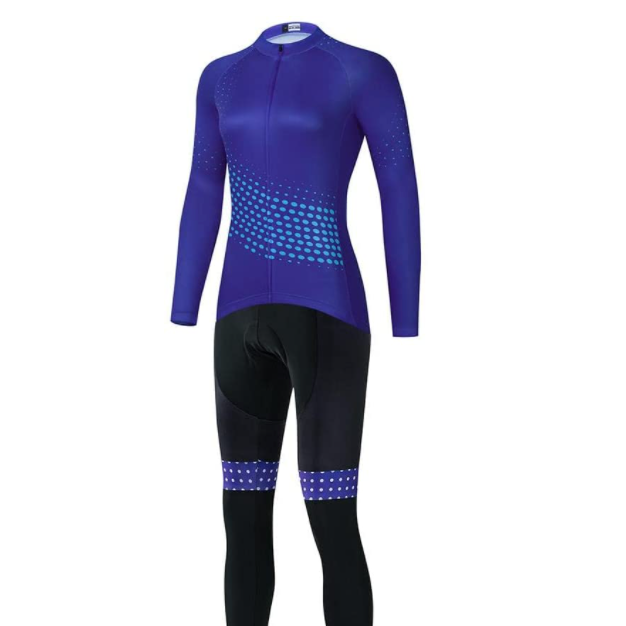 Women's Blue Long Sleeve Cycling Jersey or Pants