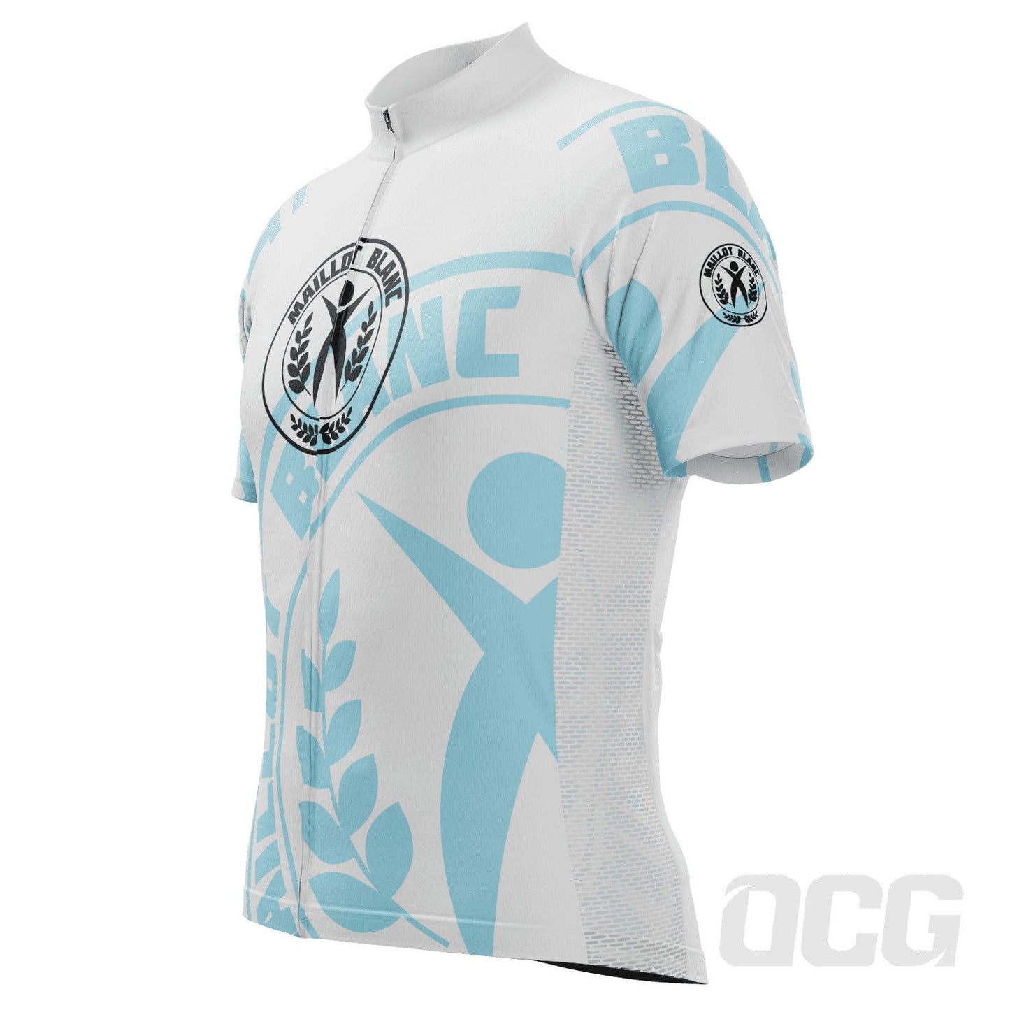 Men's Tour de France Young Rider Maillot Blanc Short Sleeve Cycling Jersey
