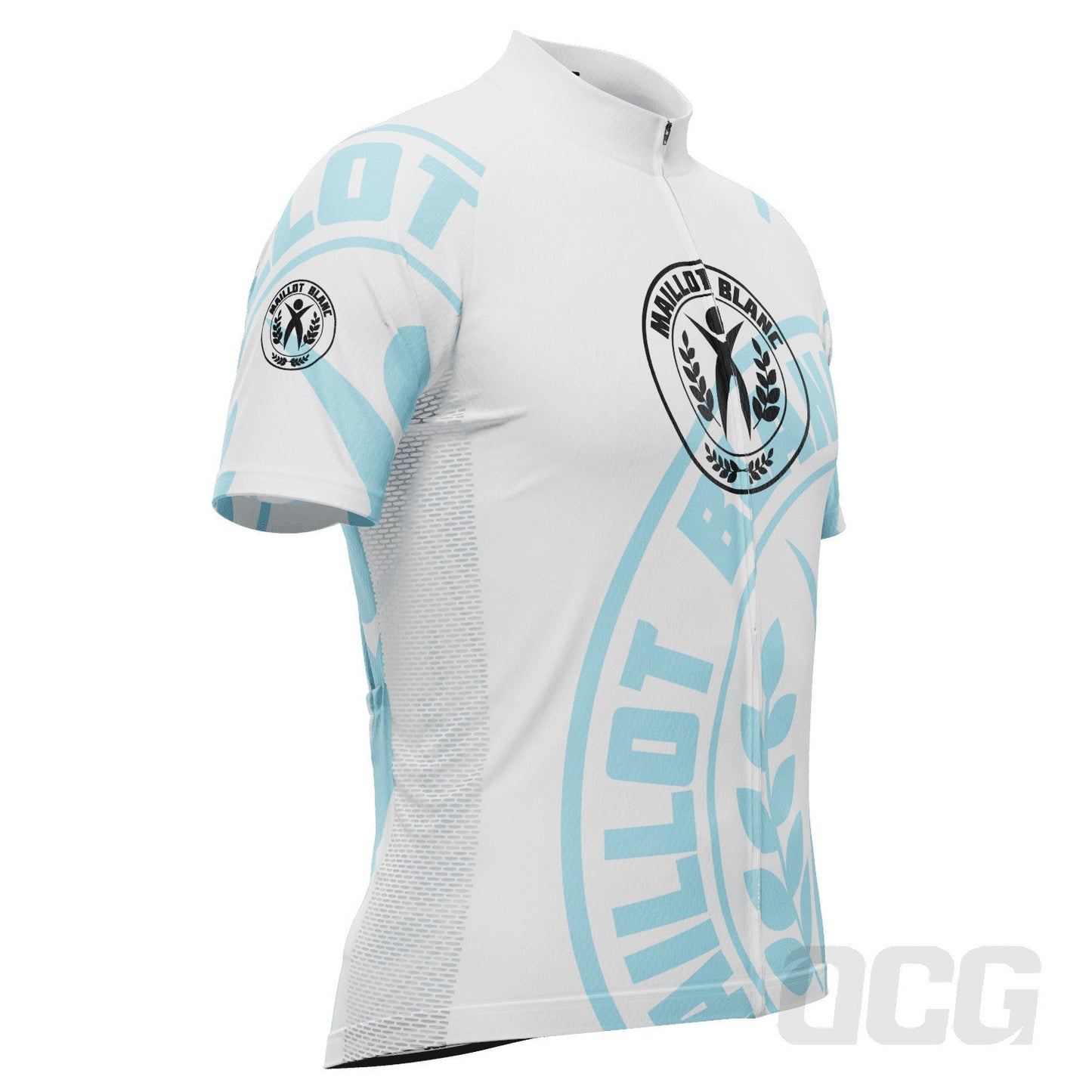 Men's Tour de France Young Rider Maillot Blanc Short Sleeve Cycling Jersey