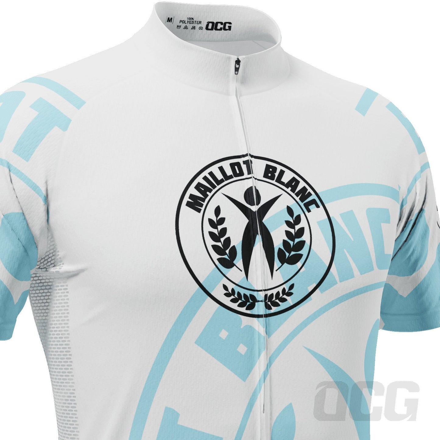 Men's Tour de France Young Rider Maillot Blanc Short Sleeve Cycling Jersey