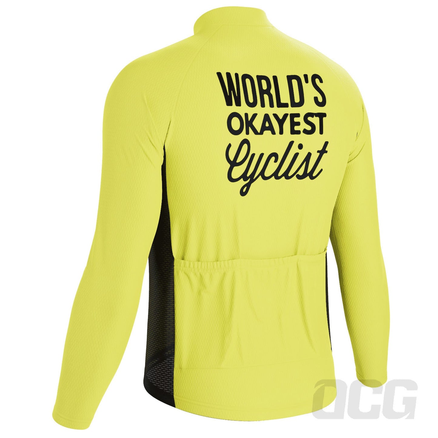 Men's World's Okayest Cyclist Long Sleeve Cycling Jersey