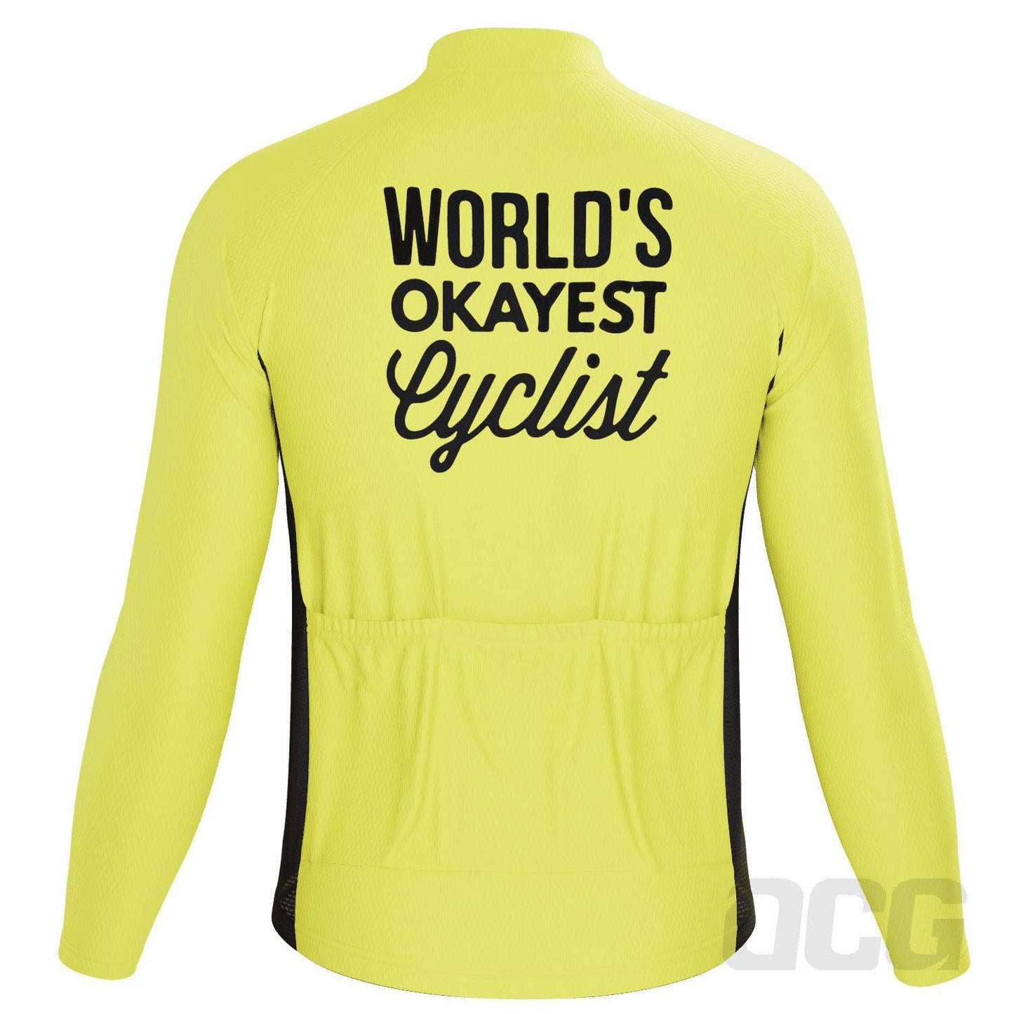 Men's World's Okayest Cyclist Long Sleeve Cycling Jersey