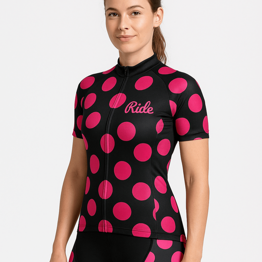 Women's Pink Dots Cycling Jersey or Shorts
