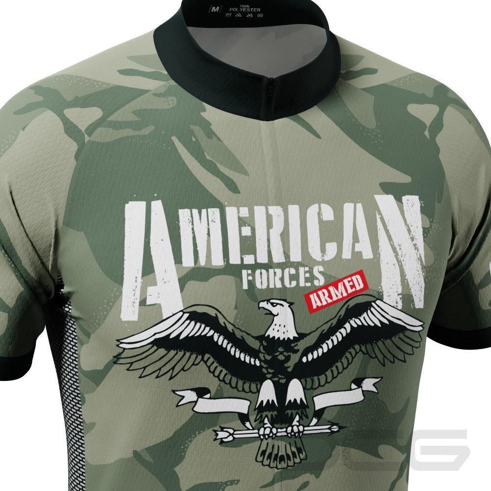 Men's USAF American Armed Forces Short Sleeve Cycling Jersey
