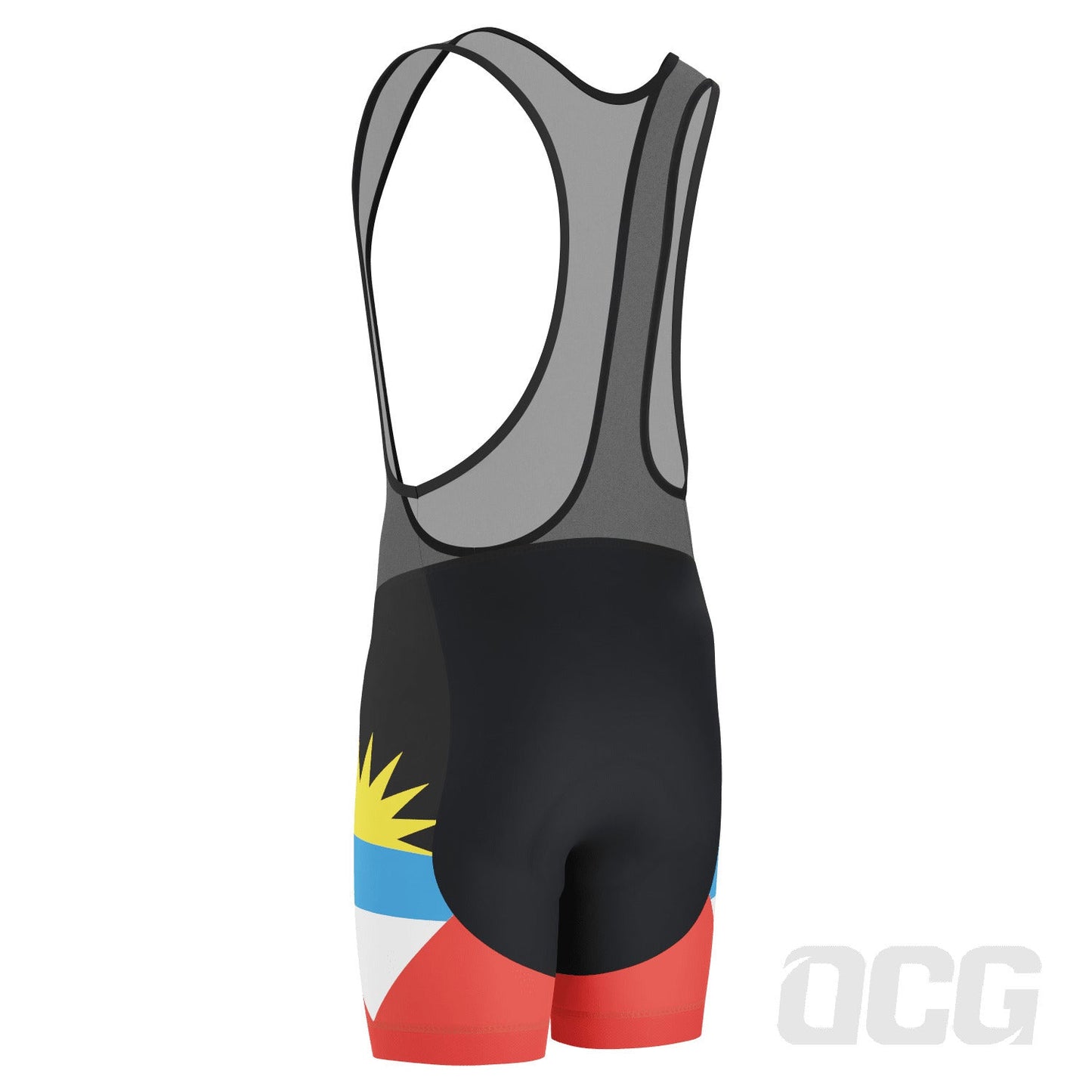 Men's Antigua and Barbuda National Flag Gel Padded Cycling Bib