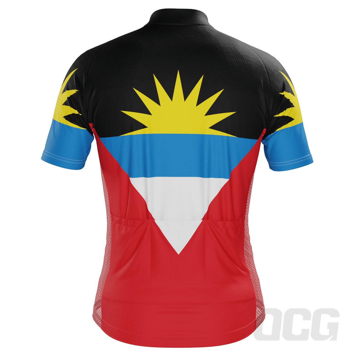 Men's Antigua and Barbuda National Flag Short Sleeve Cycling Jersey