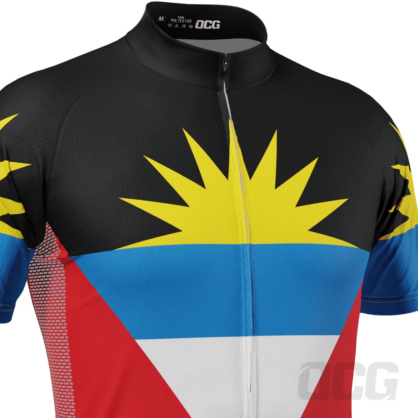 Men's Antigua and Barbuda National Flag Short Sleeve Cycling Jersey