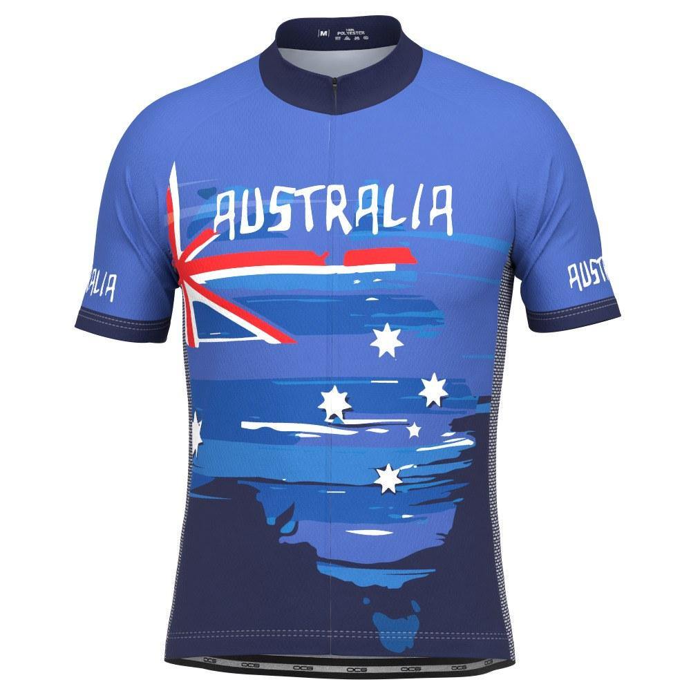 Men's Australian National Flag Short Sleeve Cycling Jersey