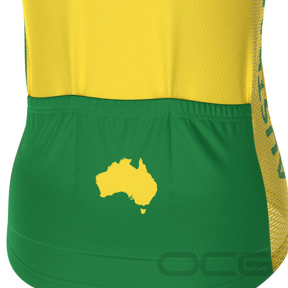 Women's Australia Green & Gold Kangaroo Short Sleeve Cycling Jersey