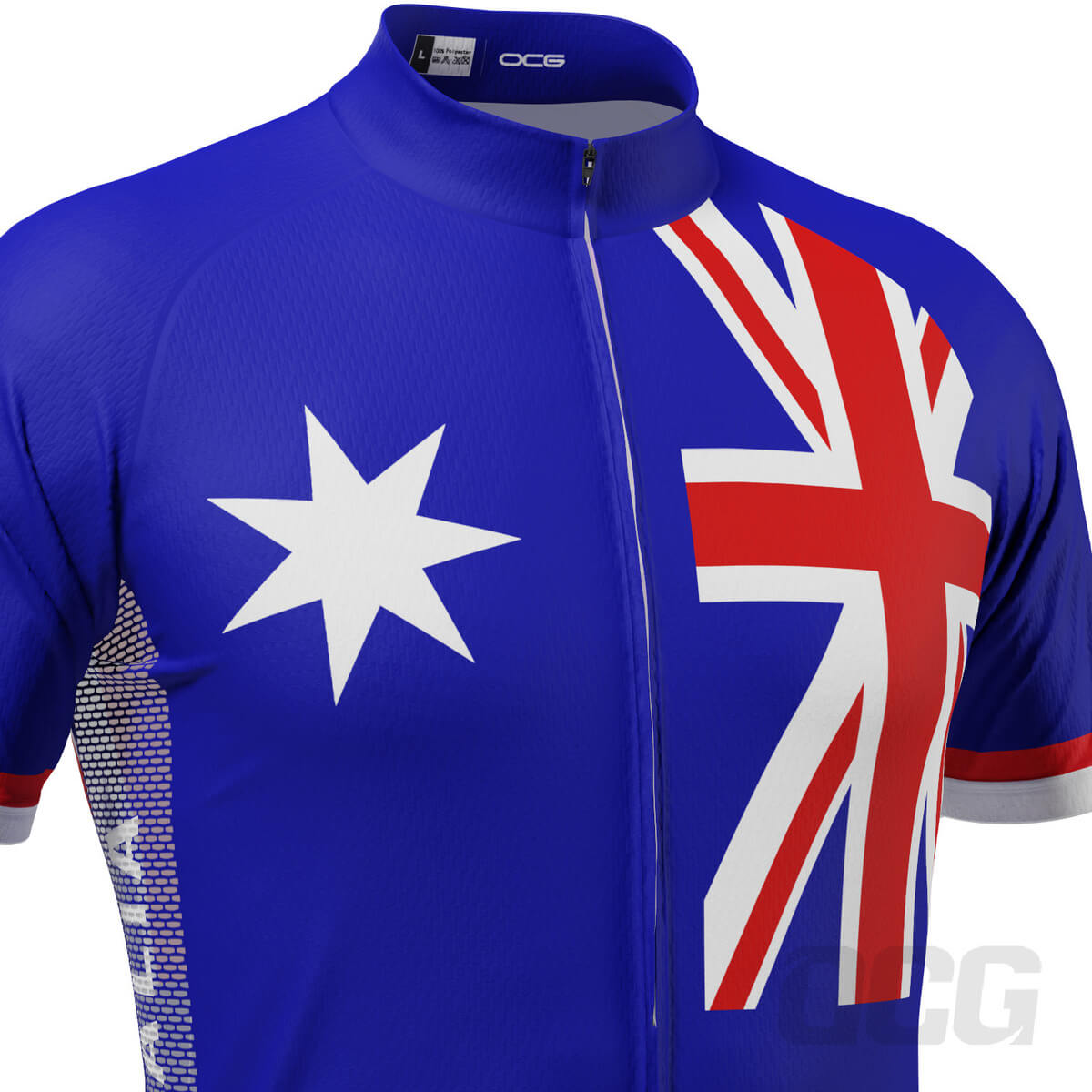 Men's Australia Flag Southern Cross Short Sleeve Cycling Jersey