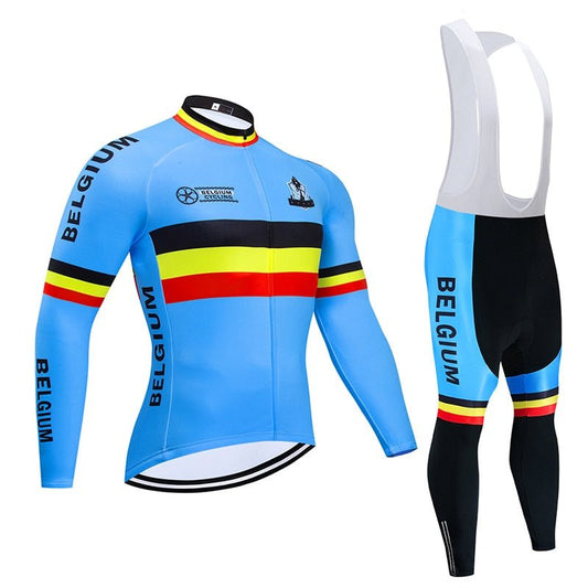 Belgium Cycling Team Retro Cycling Jersey Long Set