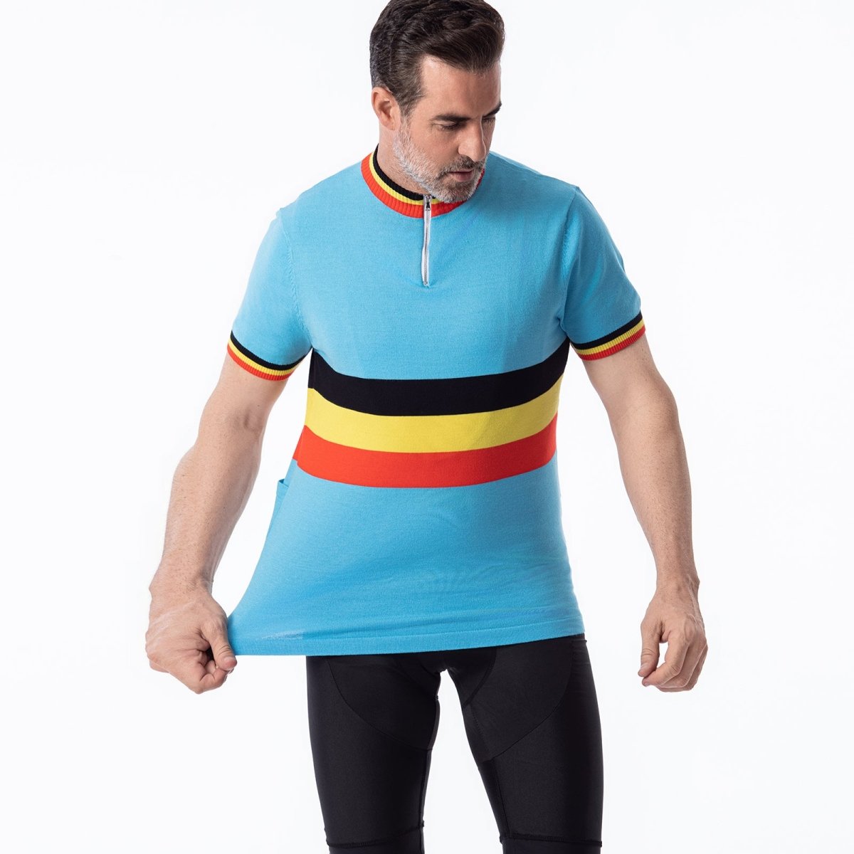 Belgium Team Merino Wool Blend - Retro Cycling Jersey