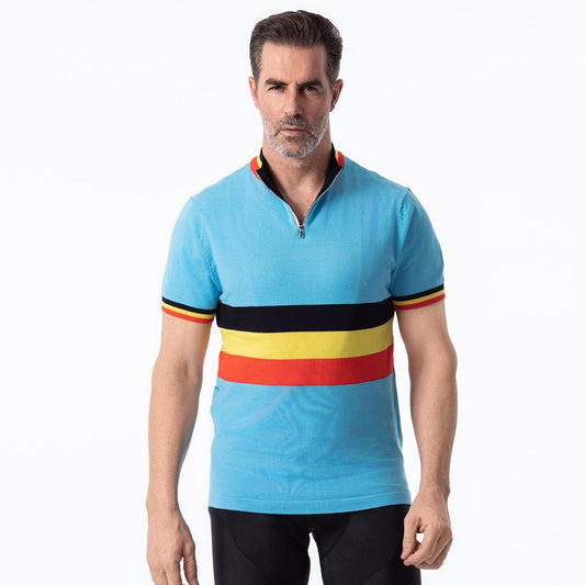 Belgium Team Merino Wool Blend - Retro Cycling Jersey