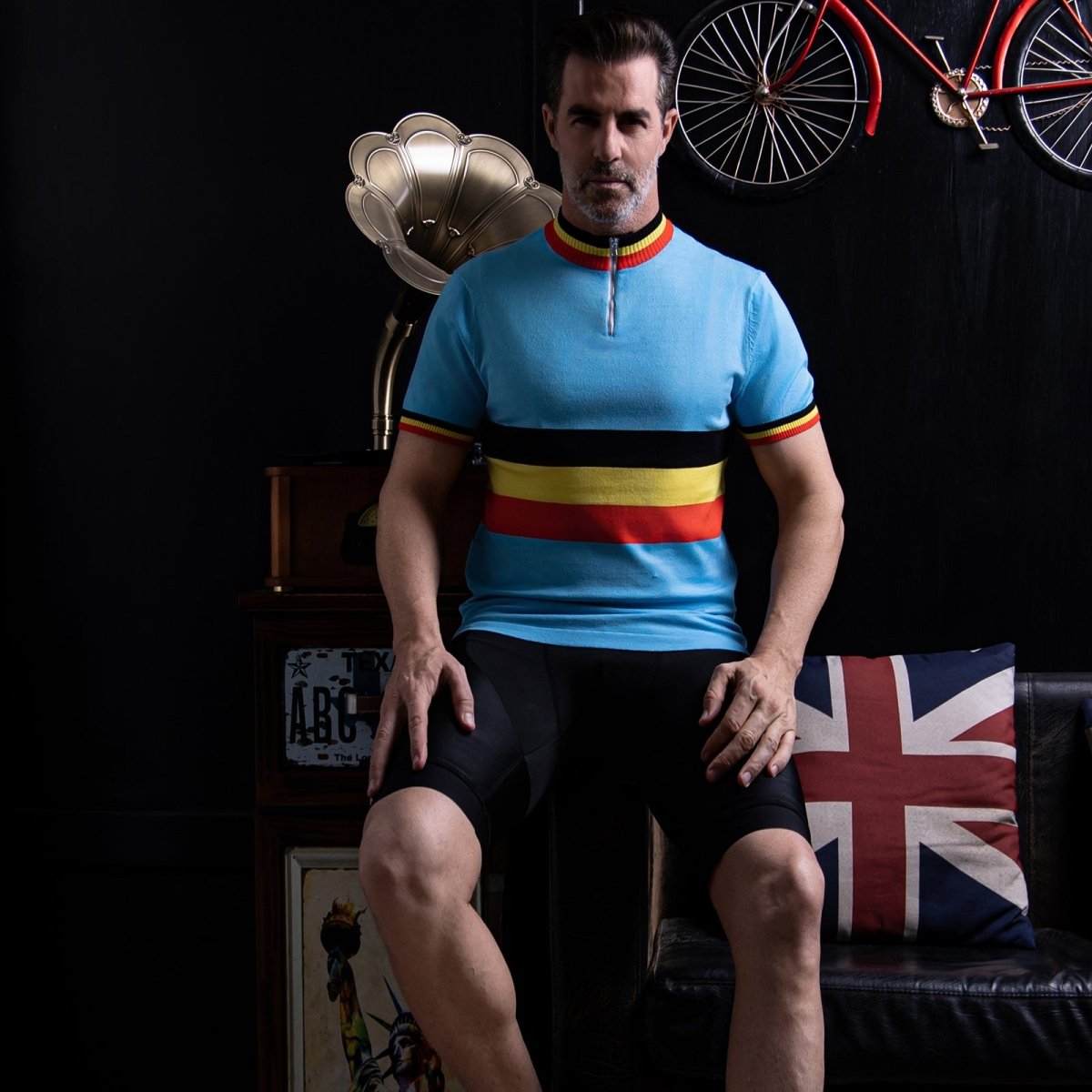 Belgium Team Merino Wool Blend - Retro Cycling Jersey