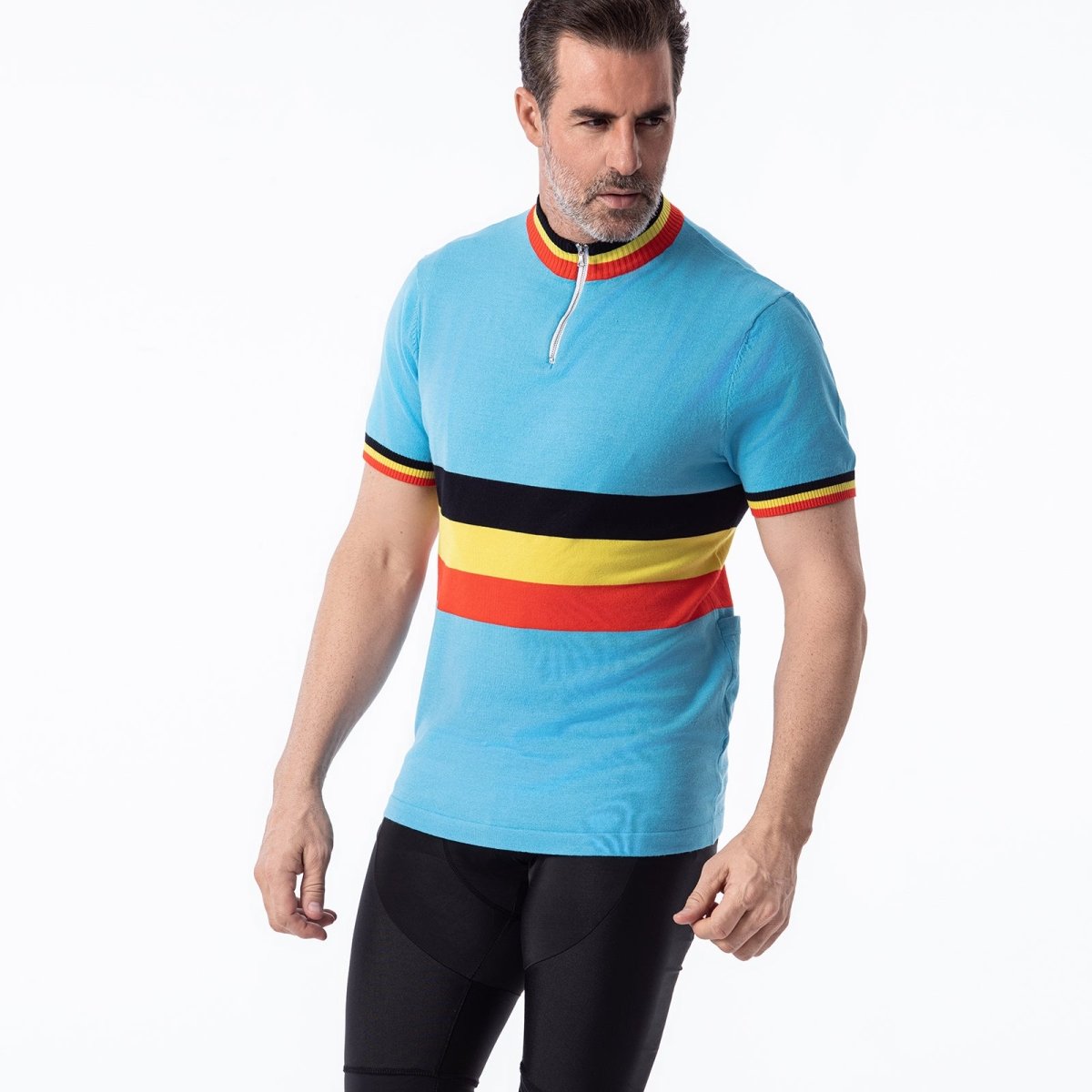Belgium Team Merino Wool Blend - Retro Cycling Jersey