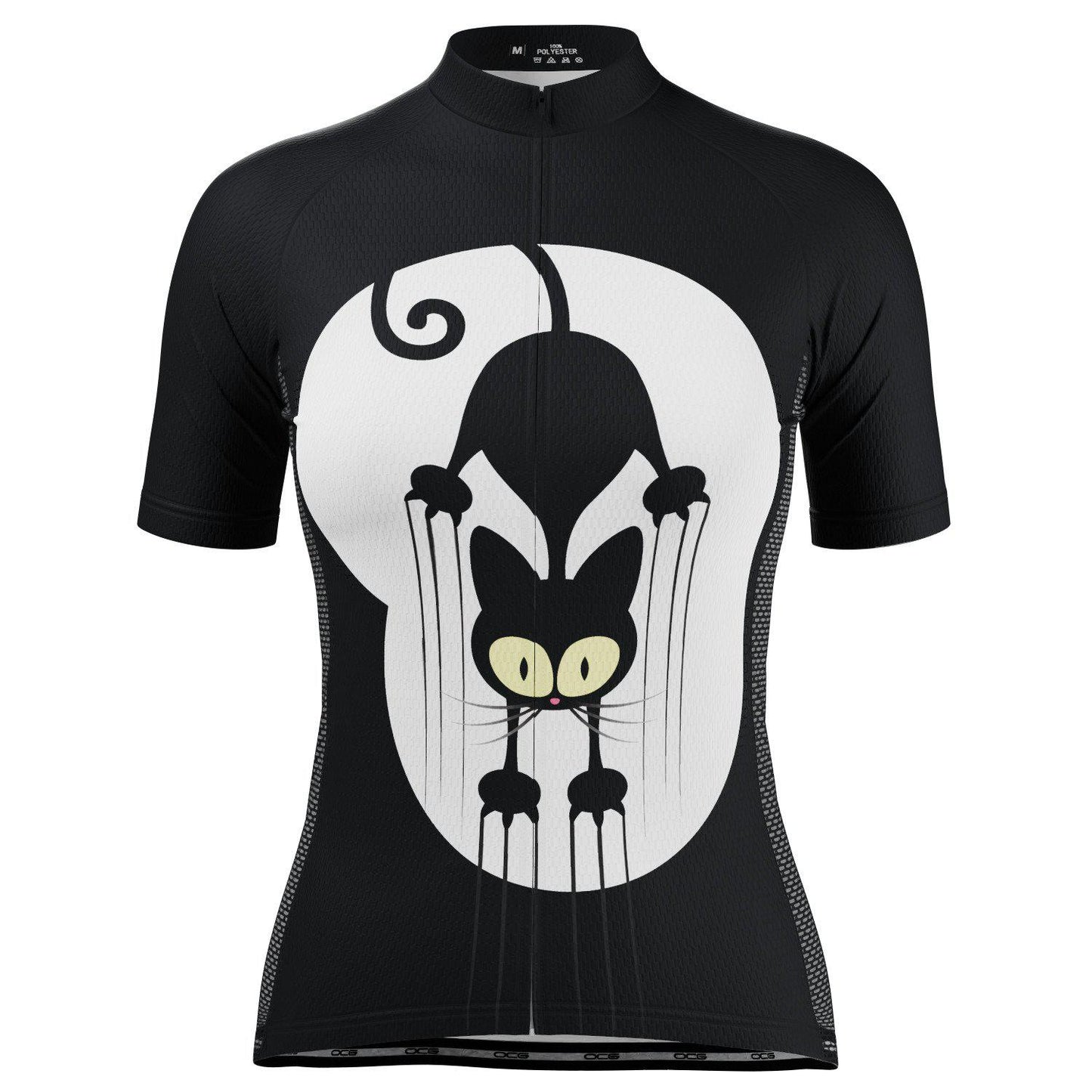 Women's Clawing Black Cat Short Sleeve Cycling Jersey