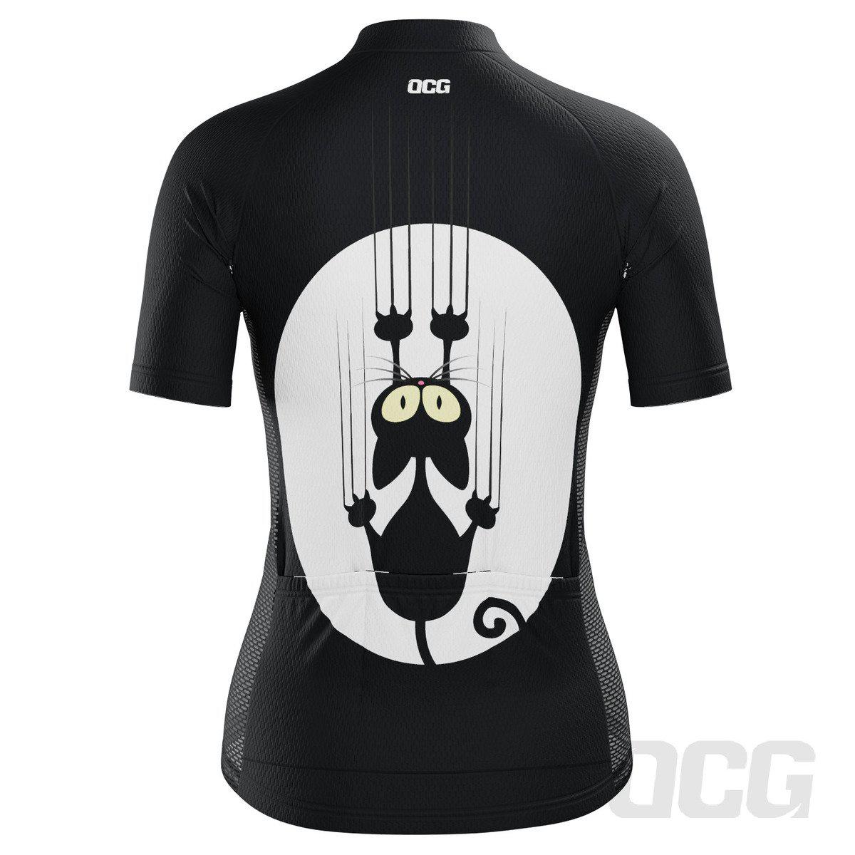 Women's Clawing Black Cat Short Sleeve Cycling Jersey