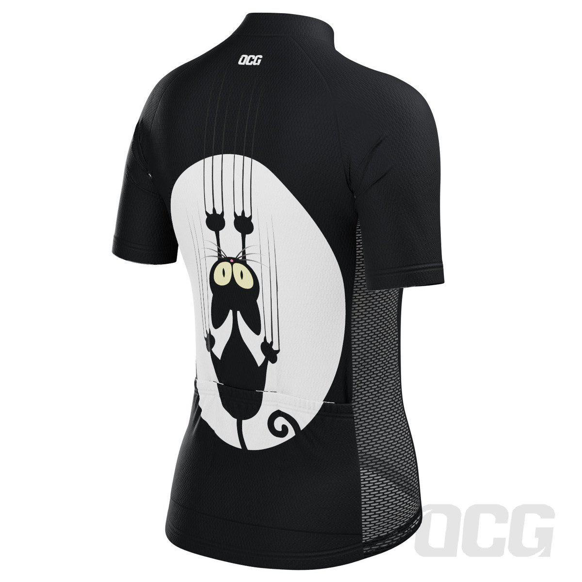 Women's Clawing Black Cat Short Sleeve Cycling Jersey