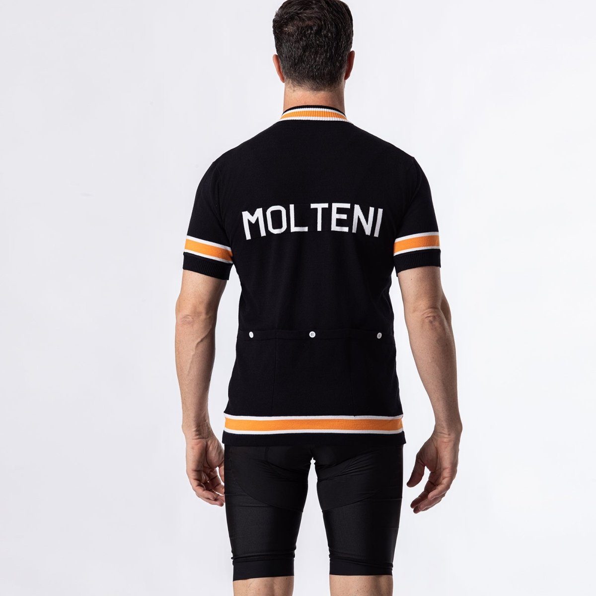 Black Molteni Merino Wool Blend - Retro Cycling Jersey
