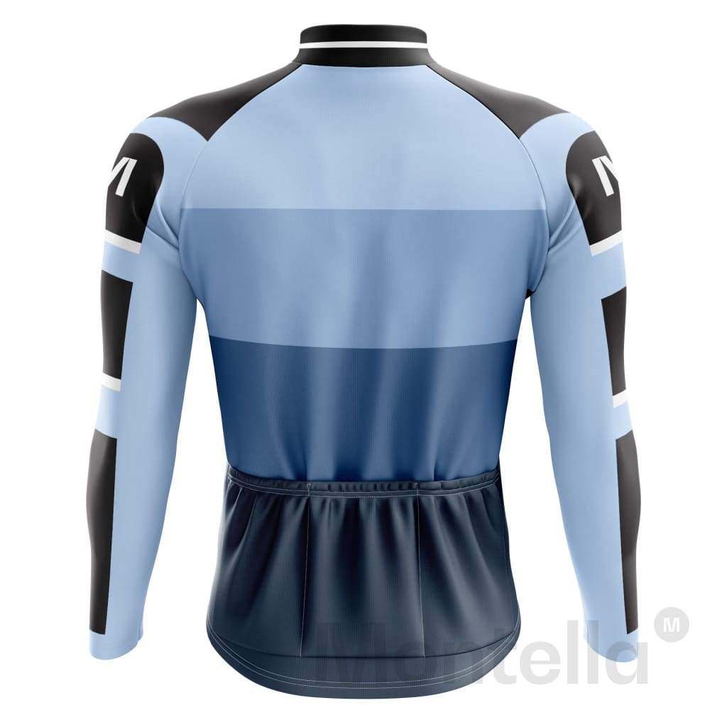 Blue Race Men's Long Sleeve Cycling Jersey