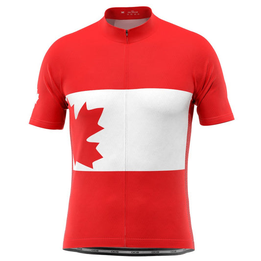 Men's Canada Maple Leaf National Flag Short Sleeve Cycling Jersey