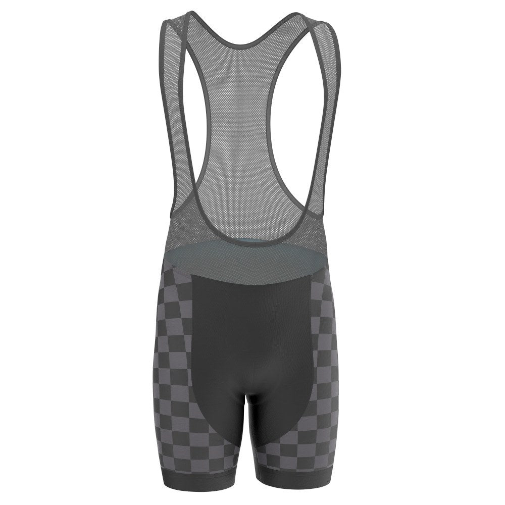Men's Checkered Lighting Gel Padded Cycling Bib