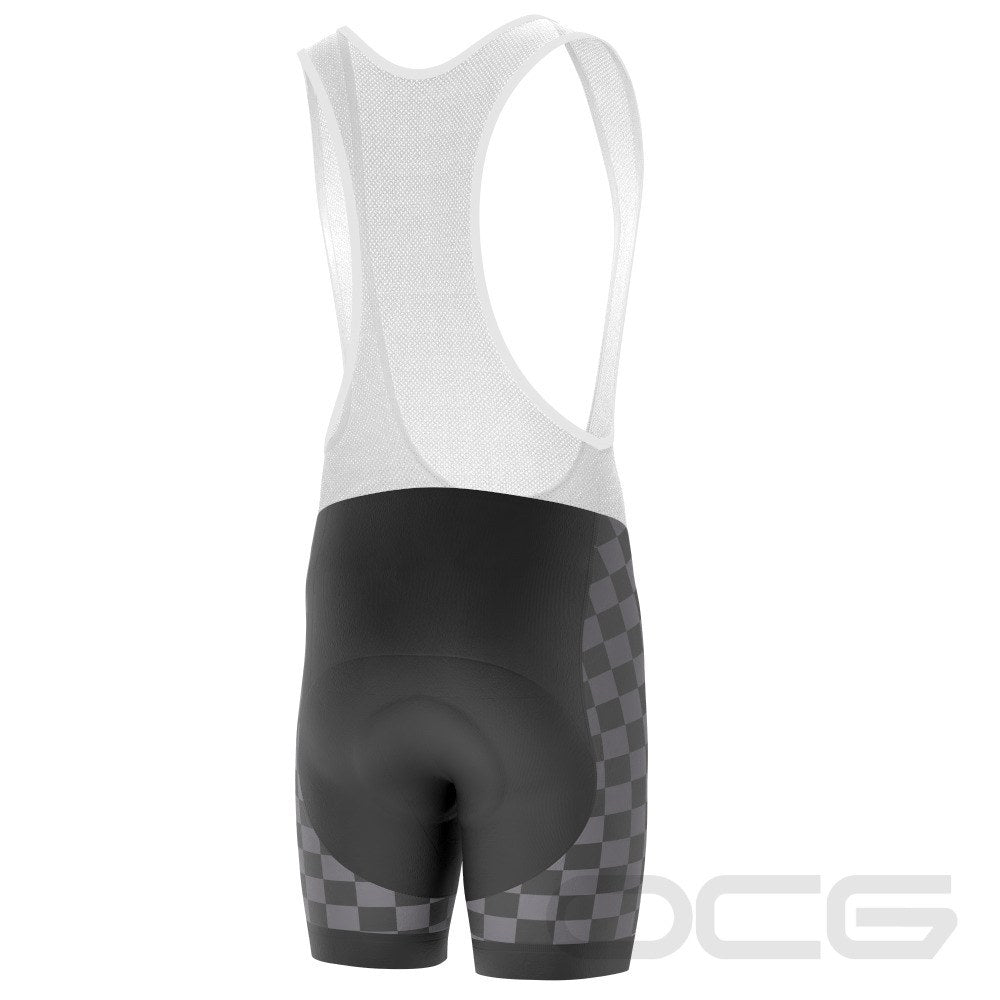 Men's Checkered Lighting Gel Padded Cycling Bib