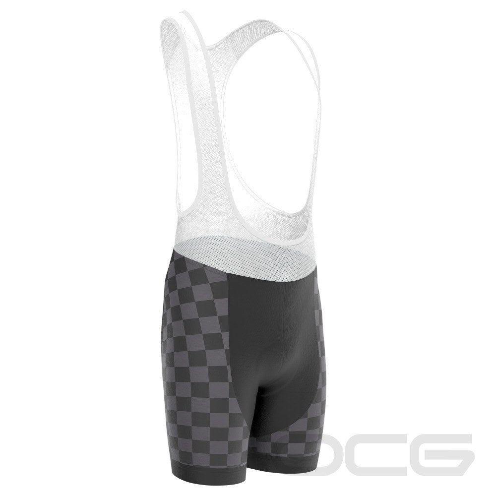 Men's Checkered Lighting Gel Padded Cycling Bib