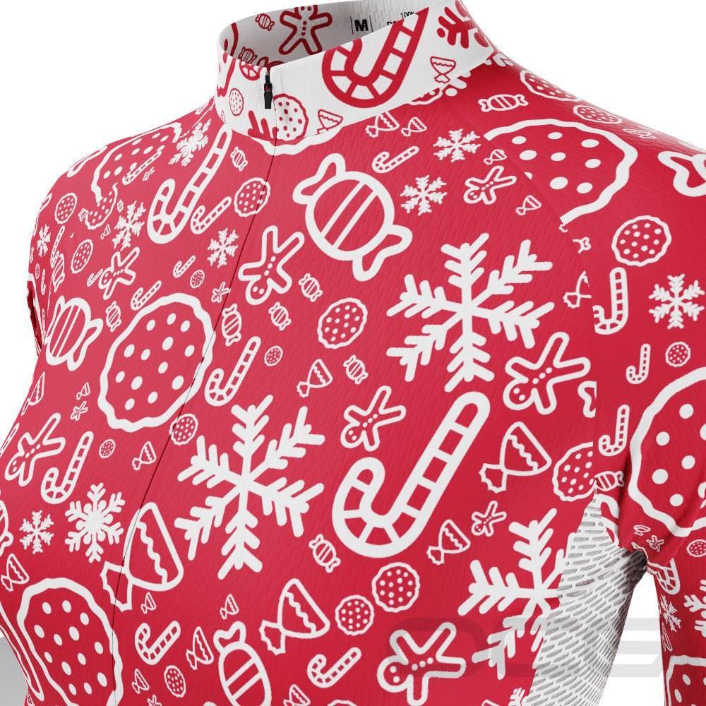 Women's Christmas Candy Long Sleeve Cycling Jersey