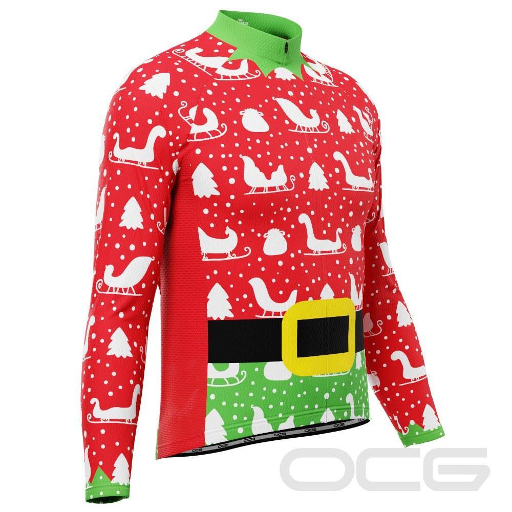 Men's Christmas Elf Season To Ride Long Sleeve Cycling Jersey