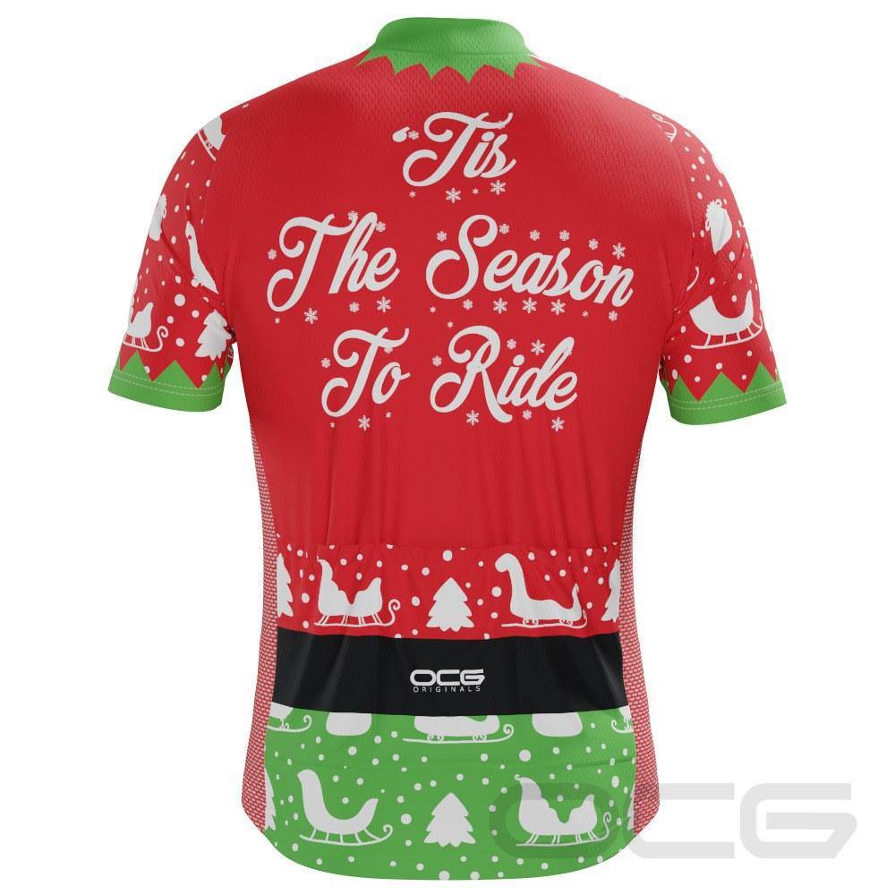 Men's Christmas Elf Season To Ride Short Sleeve Cycling Jersey