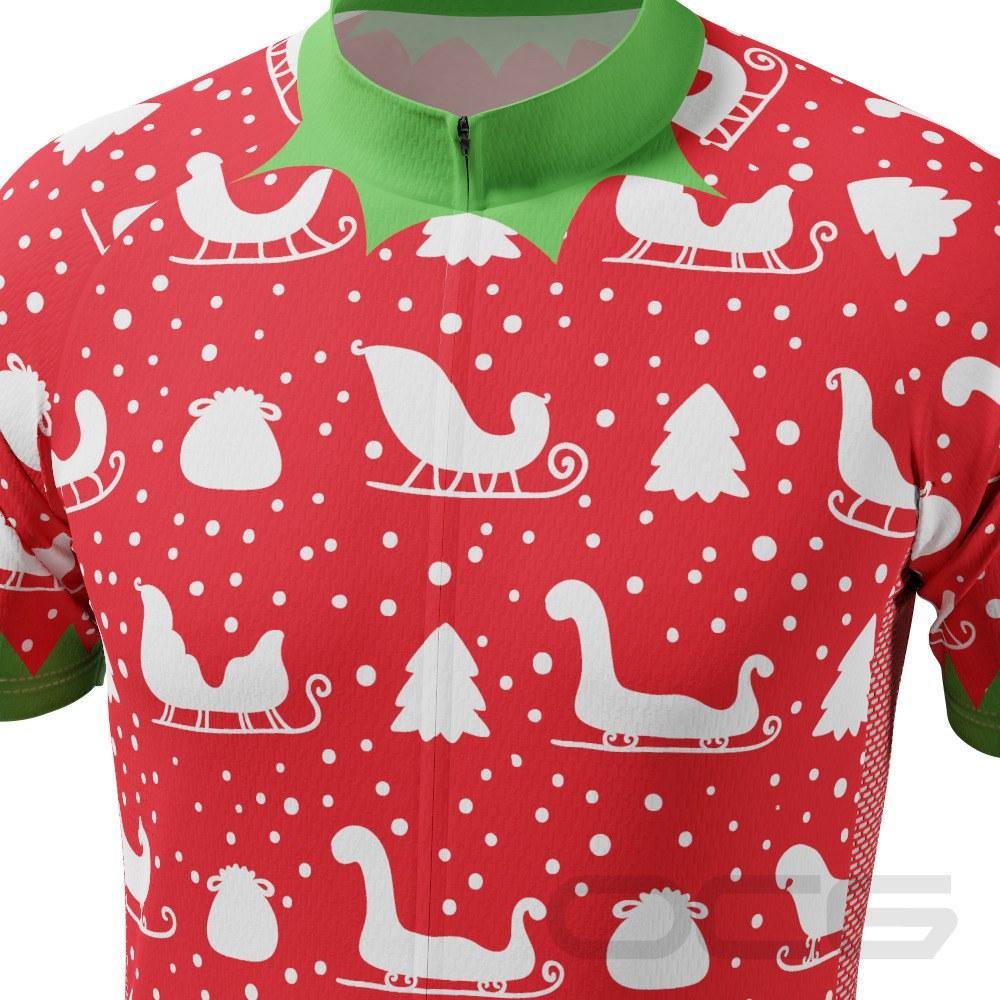 Men's Christmas Elf Season To Ride Short Sleeve Cycling Jersey