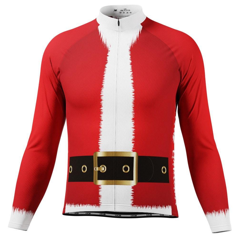 Men's Santa Claus Christmas Suit Long Sleeve Cycling Jersey