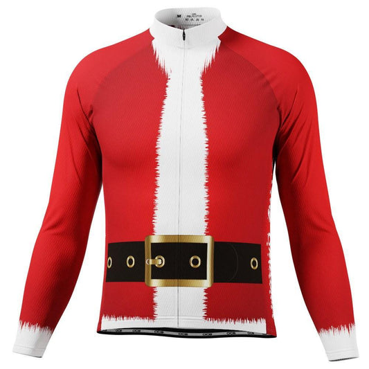 Men's Santa Claus Christmas Suit Long Sleeve Cycling Jersey