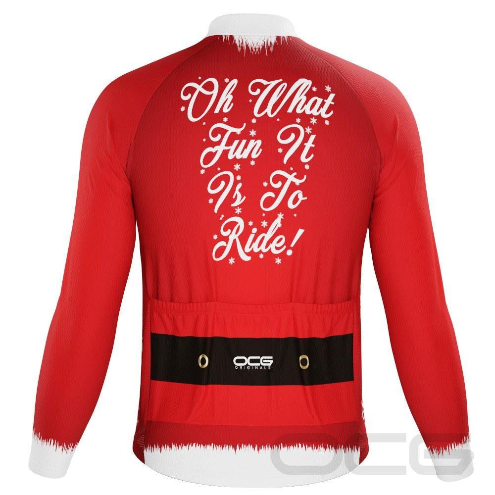 Men's Santa Claus Christmas Suit Long Sleeve Cycling Jersey