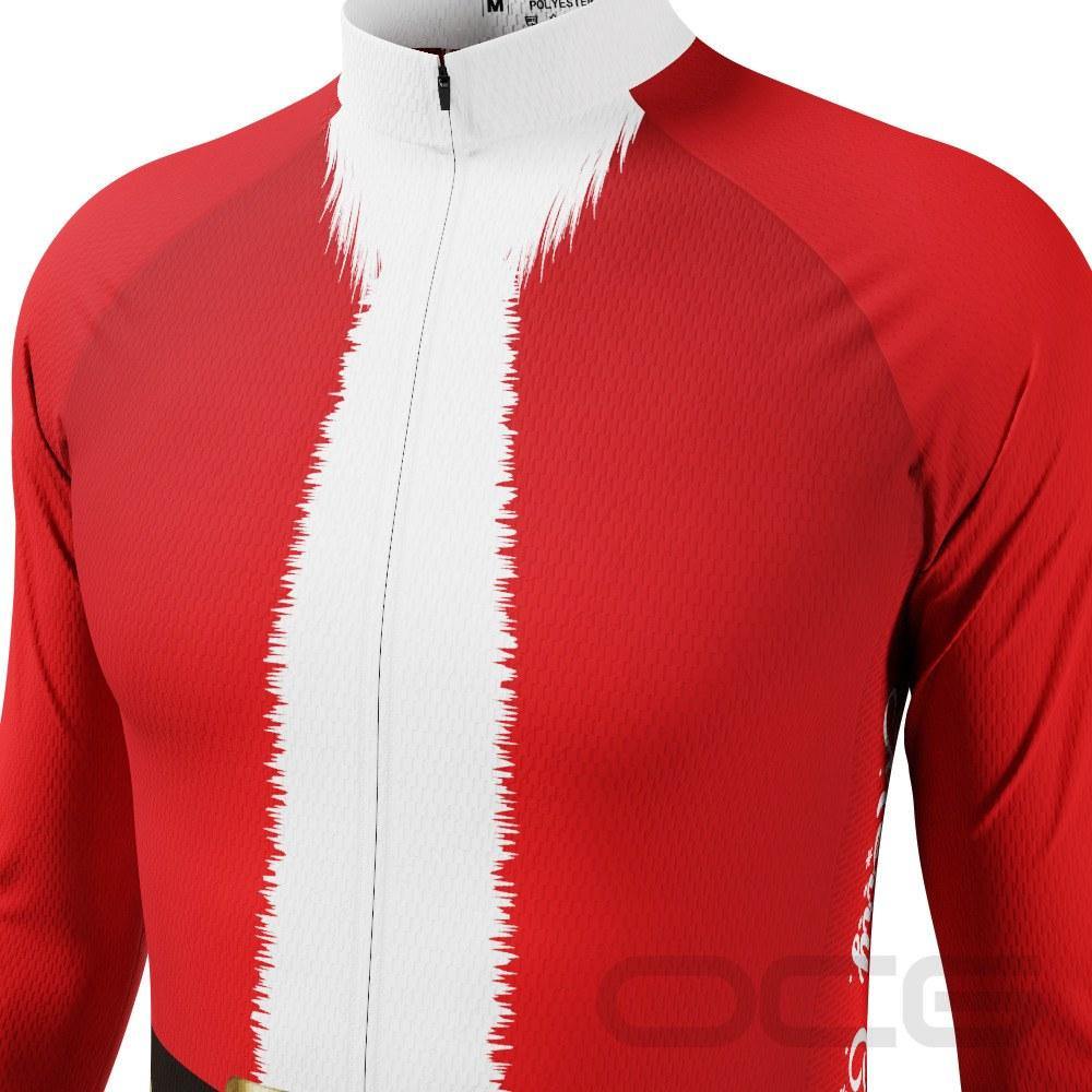 Men's Santa Claus Christmas Suit Long Sleeve Cycling Jersey