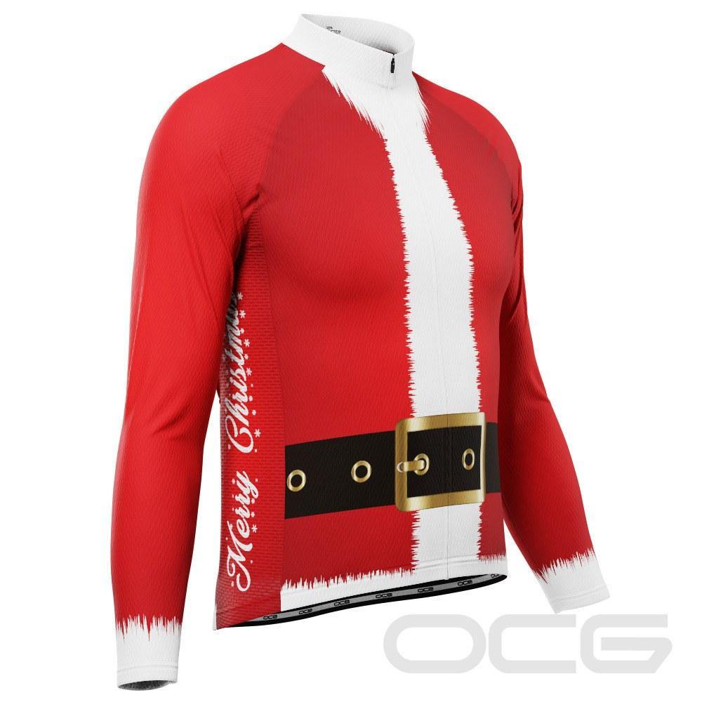 Men's Santa Claus Christmas Suit Long Sleeve Cycling Jersey