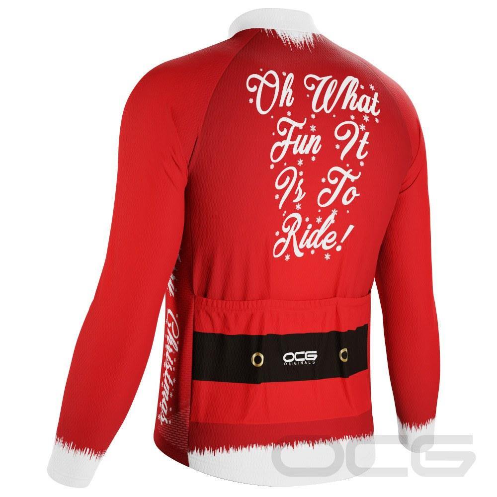 Men's Santa Claus Christmas Suit Long Sleeve Cycling Jersey