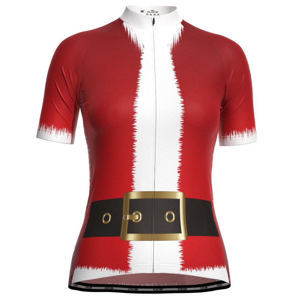 Women's Santa Claus Christmas Suit Short Sleeve Cycling Jersey