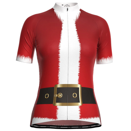 Women's Santa Claus Christmas Suit Short Sleeve Cycling Jersey