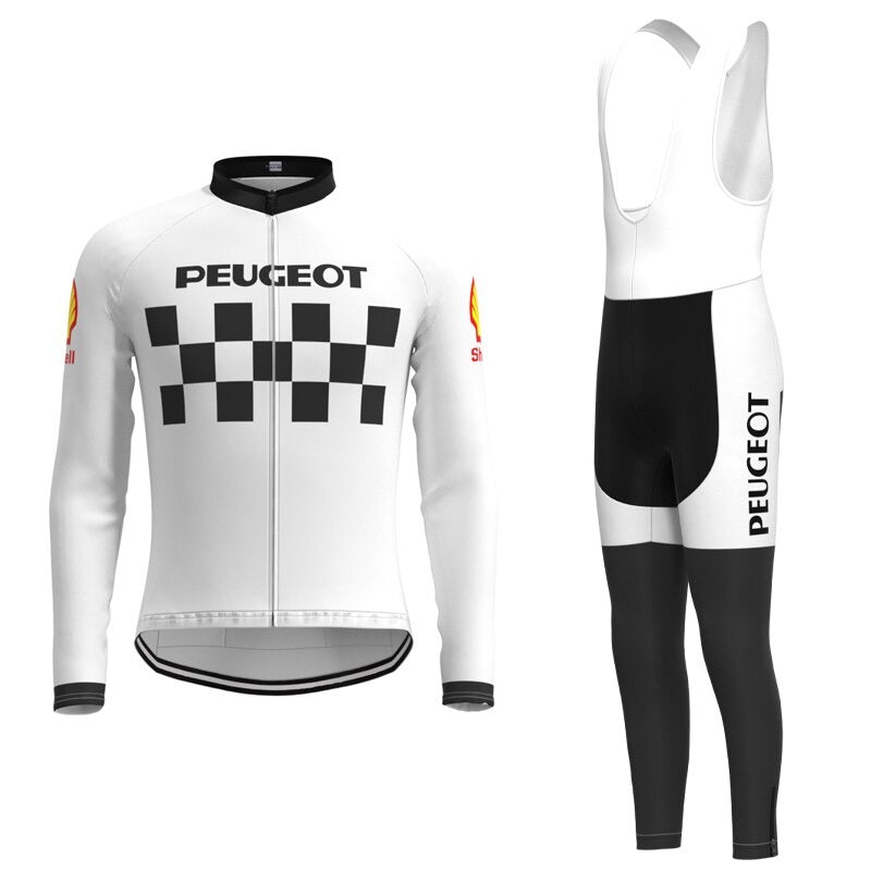 Classic 1960s Peugeot Retro Cycling Jersey Long Set