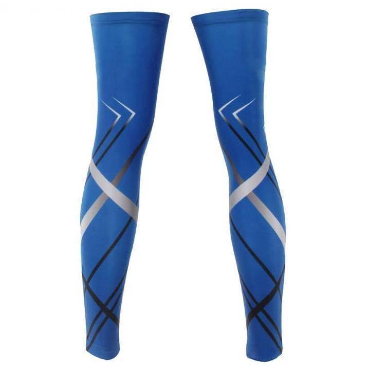 Unisex Classic Blue Stripe Quick Dry Cycling Leg-Warmers