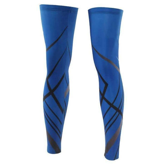 Unisex Classic Blue Stripe Quick Dry Cycling Leg-Warmers